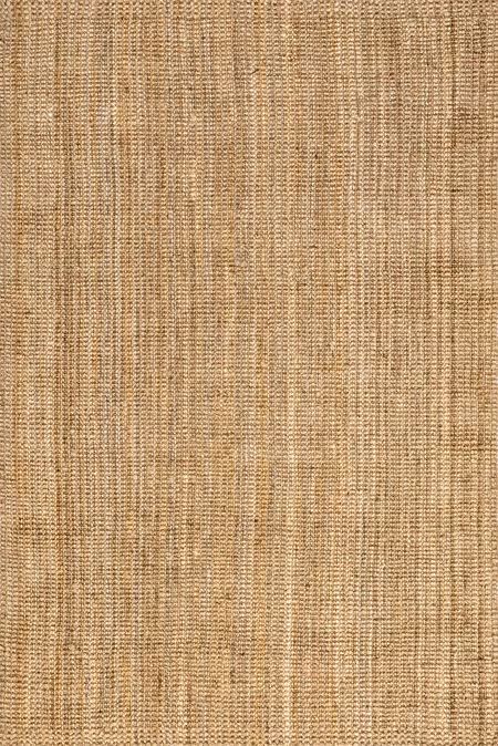 Natural Handwoven Jute Ribbed Solid 7' 6" x 9' 6" Area Rug | Rugs USA
