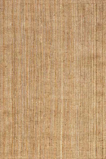 Natural Handwoven Jute Ribbed Solid 9' 6" x 13' 6" Area Rug | Rugs USA