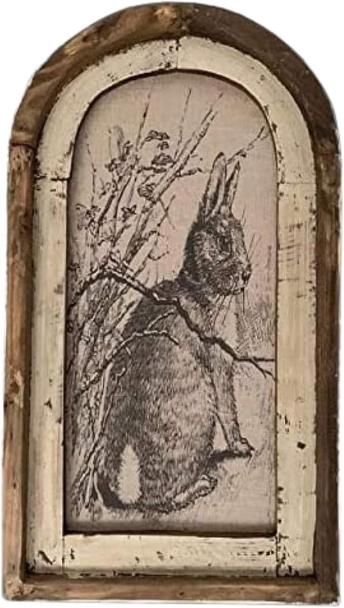 Marsrut Rustic Wooden Vintage Wall Rabbit Decor | Farmhouse Bunny Art Decorations for Living Room... | Amazon (US)