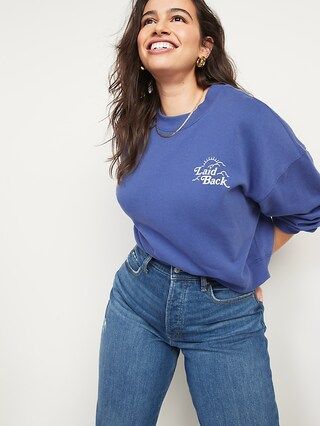 Oversized Long-Sleeve Sweatshirt for Women | Old Navy (US)
