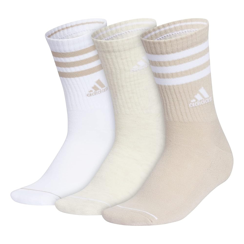 adidas Women's Crew Socks with Arch Compression 3-Pack, Comfortable, Sweat-Wicking, Stylish 3-Str... | Amazon (US)