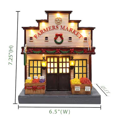 Carole Towne Farmer's Market Lighted Musical Building | Lowe's