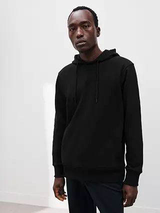 Kin GOTS Organic Cotton Heavyweight Hoodie, Black | John Lewis (UK)