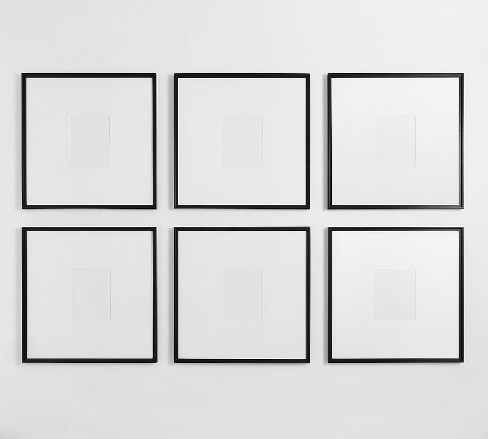 Beveled Wood Gallery Set of 6 25""x25"" Overall, 8""x10"" Insert - Black | Pottery Barn (US)