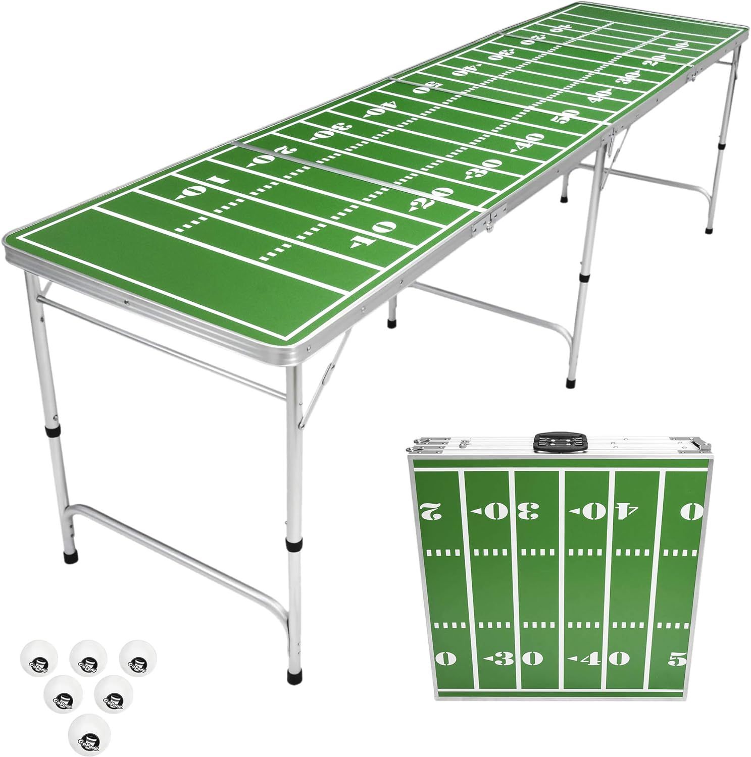 GoPong 8 Foot Portable Beer Pong / Tailgate Tables (Black, Football, American Flag, or Custom Dry... | Amazon (US)