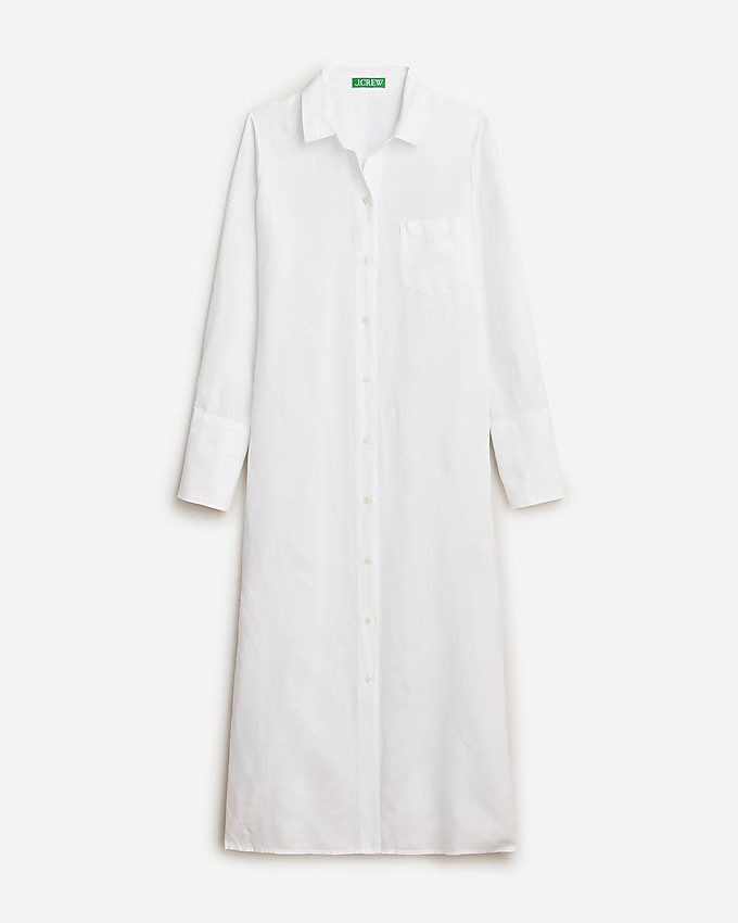 Long beach shirt in linen-cotton blend | J. Crew US
