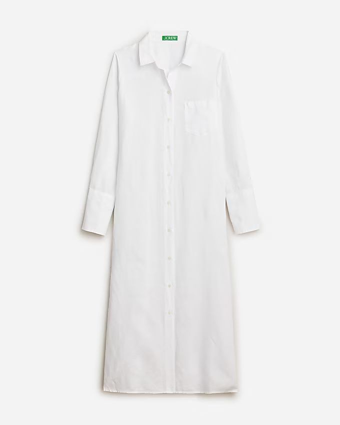Long beach shirt in linen-cotton blend | J.Crew US