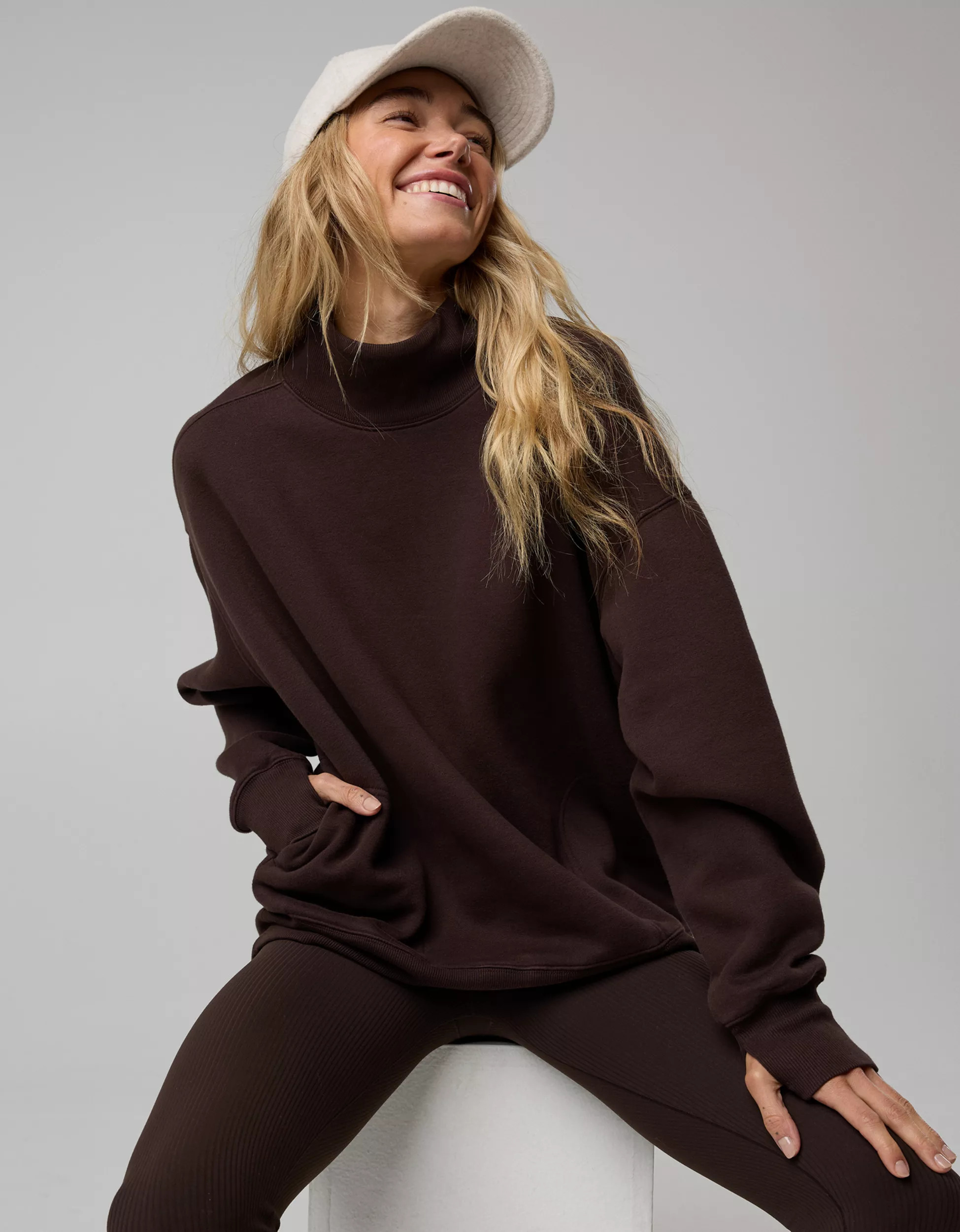 OFFLINE By Aerie Cloud Fleece Oversized Mockneck Sweatshirt | American Eagle Outfitters (US & CA)