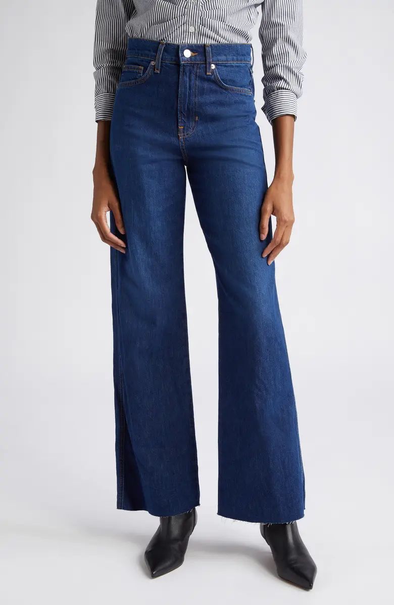 Taylor Raw Hem High Waist Wide Leg Jeans | Nordstrom