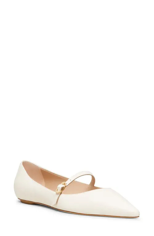 Stuart Weitzman Emilia Mary Jane Flat in Seashell at Nordstrom, Size 10.5 | Nordstrom