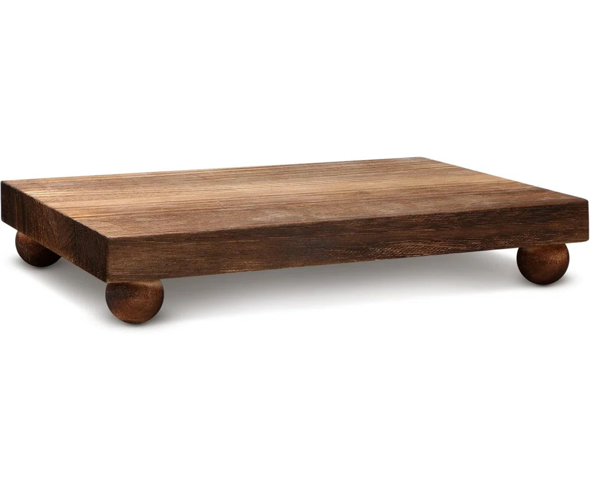 Wood Pedestal Stand Kitchen Soap Tray Farmhouse Wooden Riser Stand For Kitchen Bathroom Counter T... | Wayfair North America