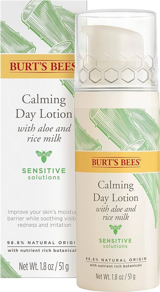 Burt's Bees Sensitive Solutions Calming Day Lotion with Aloe and Rice Milk, 98.8% Natural Origin,... | Amazon (US)