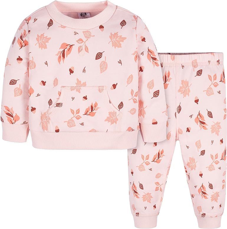 Gerber Baby Girls' Toddler 2-piece Fleece Sweatshirt and Jogger Set | Amazon (US)
