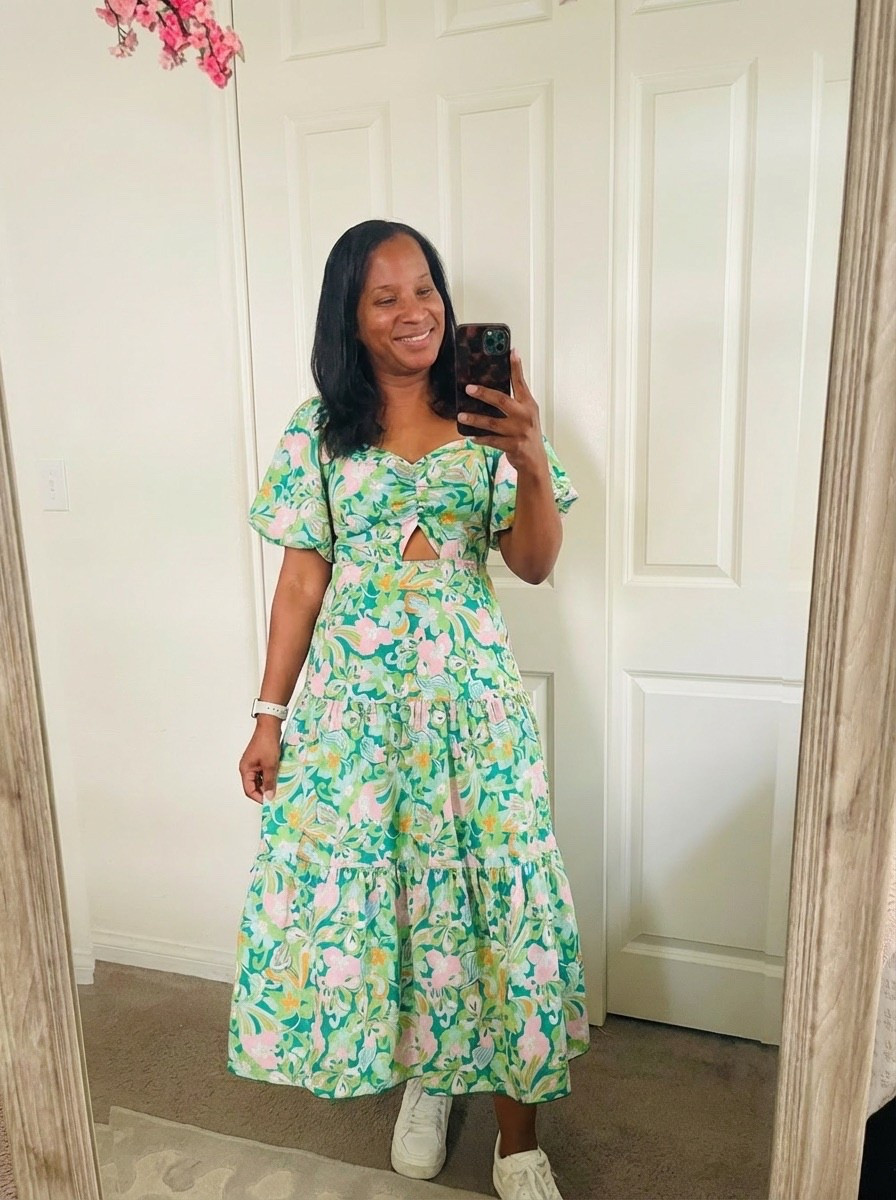Spring has officially entered the chat and I am OBSESSED with this dress! 🌸💚🌷

This super cute Amazon find is giving all the Easter + spring garden vibes! The soft green and pink floral print is so fresh, and I love the little front detail and flowy tiers that make it extra flattering and feminine. It’s the kind of dress you can wear for Easter brunch, spring photos, a picnic, or just when you want to feel cute and happy. ☀️🌿

And can we talk about how comfy it is with sneakers?! Casual, girly, and effortless! 💕

If you love a good affordable Amazon fashion find, this one is definitely a favorite.
🌸💚🌷🌿🩷🐰✨


#LTKSpringSale