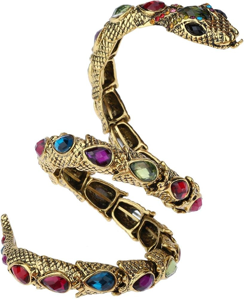 YACQ Women's Crystal Stretch Snake Bracelet Fit Wrist Size 6-1/2 to 8 Inch - Lead & Nickle Free -... | Amazon (US)