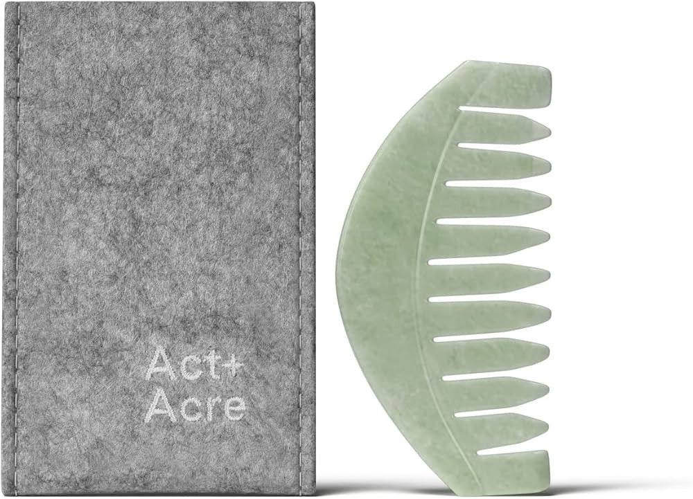 Act + Acre Scalp Gua Sha Tool - Wide Tooth Hand Held Comb - Perfect Natural Stone Massager Tool -... | Amazon (US)