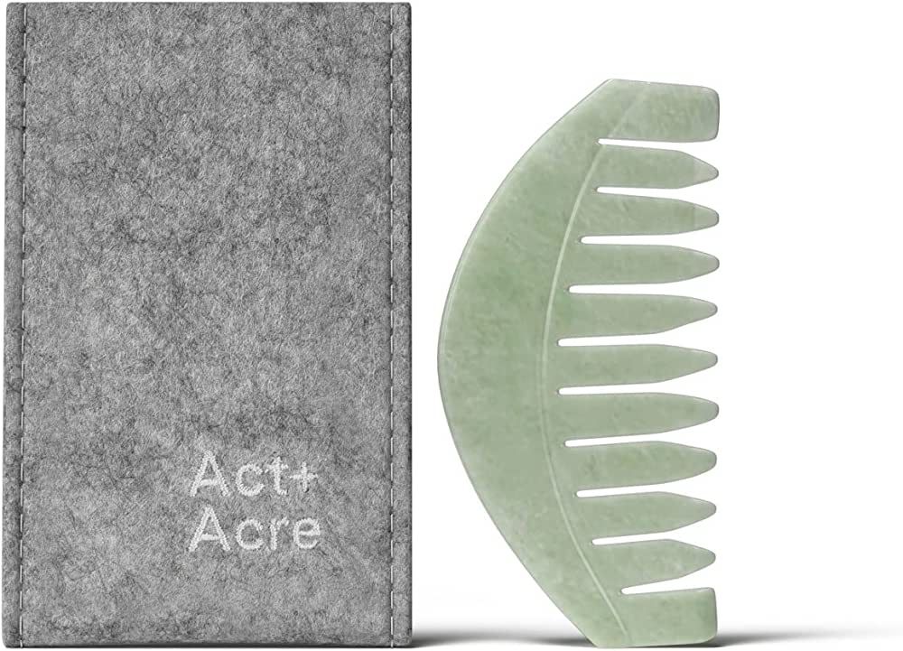 Act + Acre Scalp Gua Sha Jade Hair Comb Promotes Microcirculation and Improves Hair Growth - Wide... | Amazon (US)