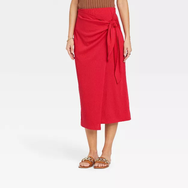 Women's Midi Wrap Skirt - A New Day™ | Target