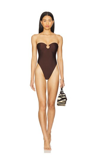 x REVOLVE Celeste One Piece in Chocolate Brown Outfit Resort 2026 Resort Wear 2026 Revolve Swim | Revolve Clothing (Global)