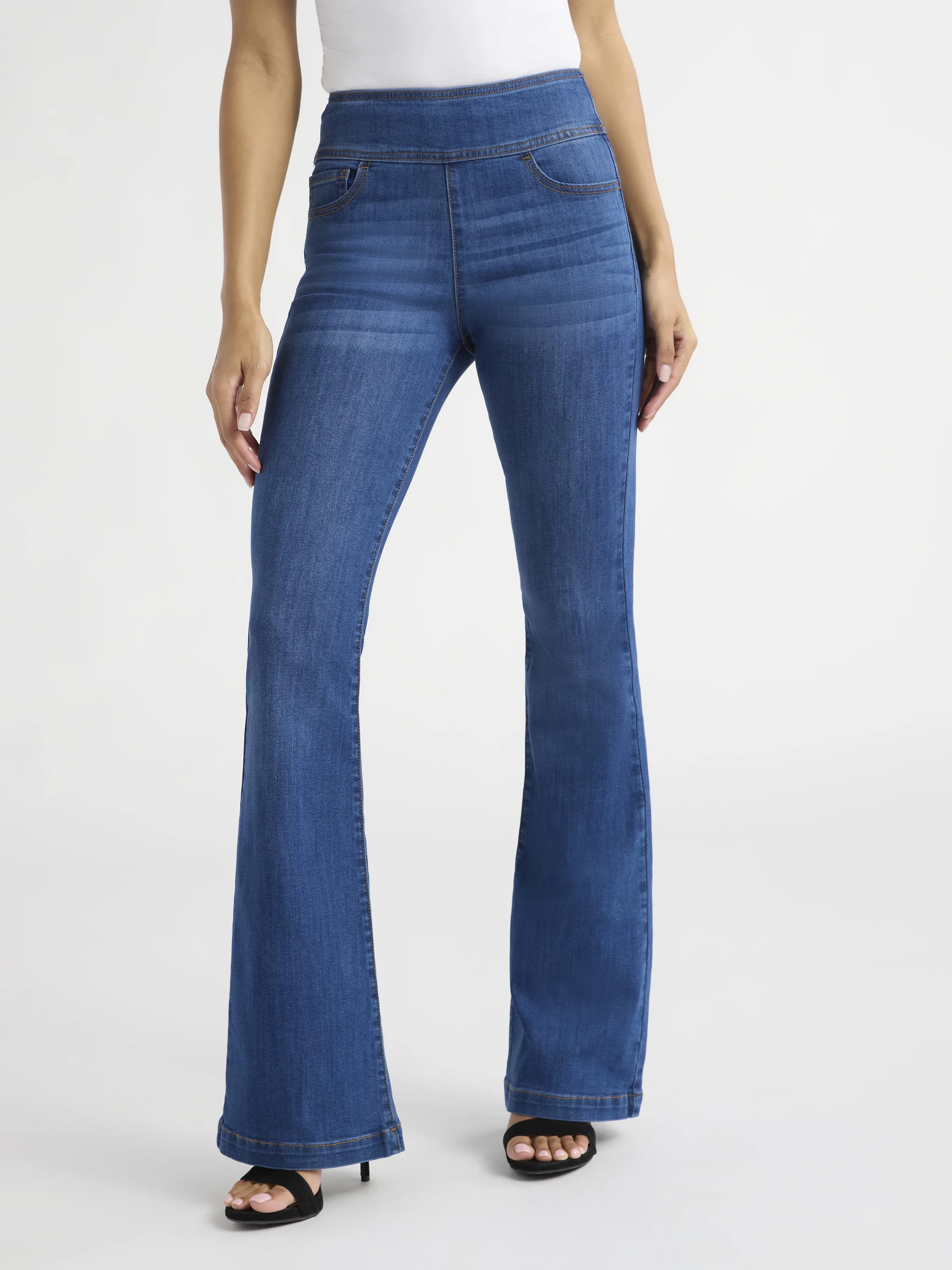 Sofia by Sofia Vergara Women's and Women's Plus Melisa Flare High Rise Pull On Jeans, 30.5", 32.5... | Walmart (US)