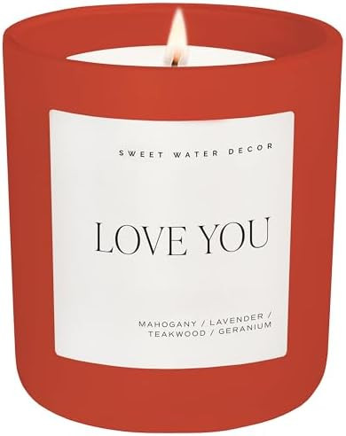Sweet Water Decor Love You Scented Candles - Soy Candles with Fresh Lavender, Geranium, Warm Maho... | Amazon (US)