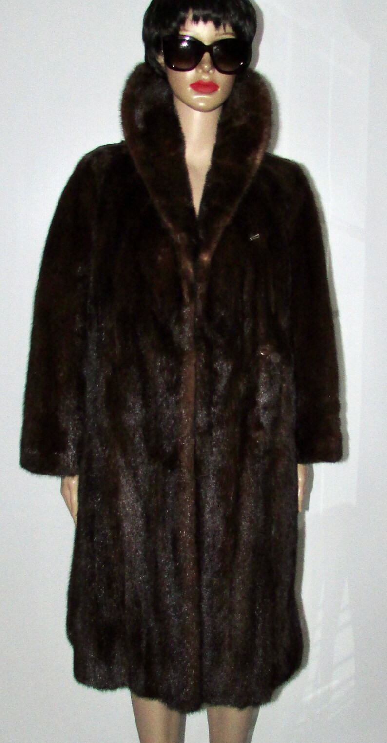 Vintage Nice Dark Brown Real Mink Fur Coat/nice Dark Brown Real Mink Fur Coat Sz L Bust44 - Etsy | Etsy (US)