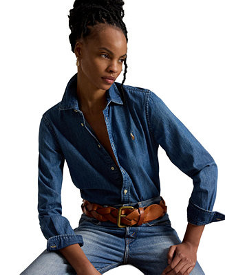 Women's Slim-Fit Denim Shirt | Macy's