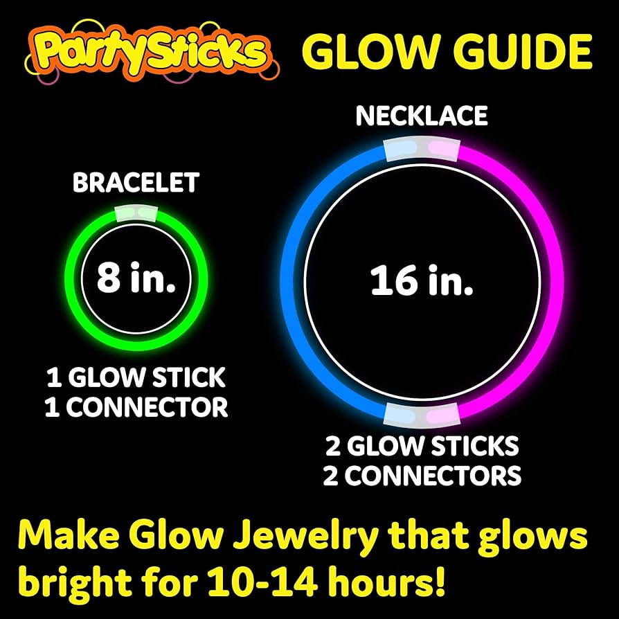 PartySticks Glow Sticks Party Supplies 100pk - 8 Inch Glow in the Dark Light Up Sticks Party Favo... | Amazon (US)