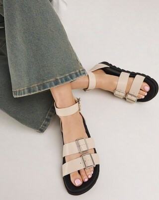 Hannah Two Strap Sandals Extra Wide EEE Fit | Simply Be (UK)