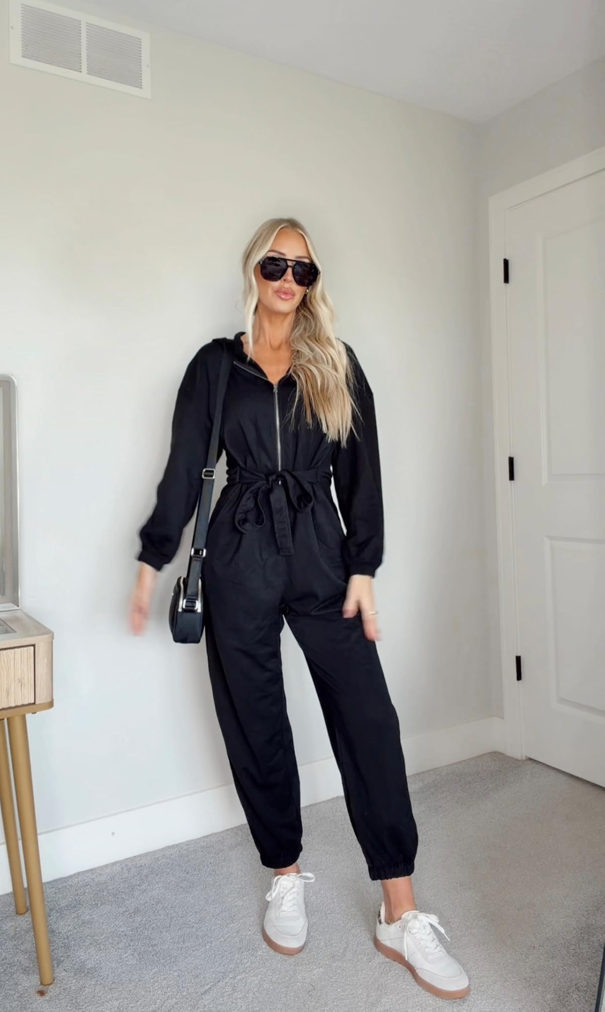 Feeling comfy and stylish in this jumpsuit and sneakers! Perfect for a laid-back day. 

 #LTKCon #LTKgrwm #LTKmomlife