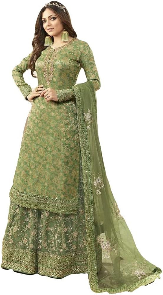 Prija Collection Ready to Wear Indian Pakistani Ethnic Wear Wedding Wear Sharara Style Salwar Sui... | Amazon (US)