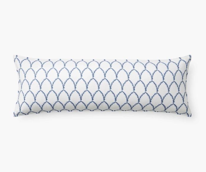 Laurel Blue Embroidered Lumbar Pillow Cover | Rifle Paper Co. | Rifle Paper Co.