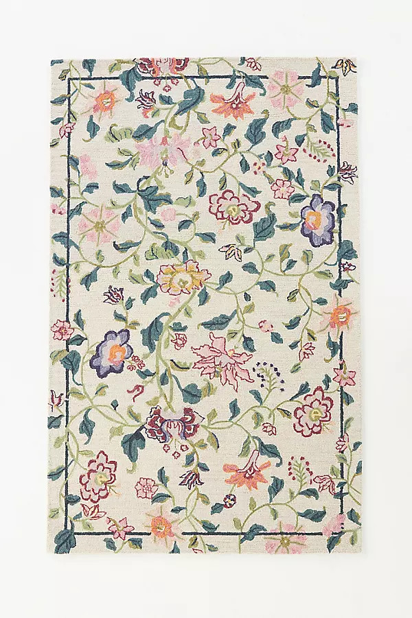 Tufted Hattie Floral Wool Rug | Anthropologie (US)