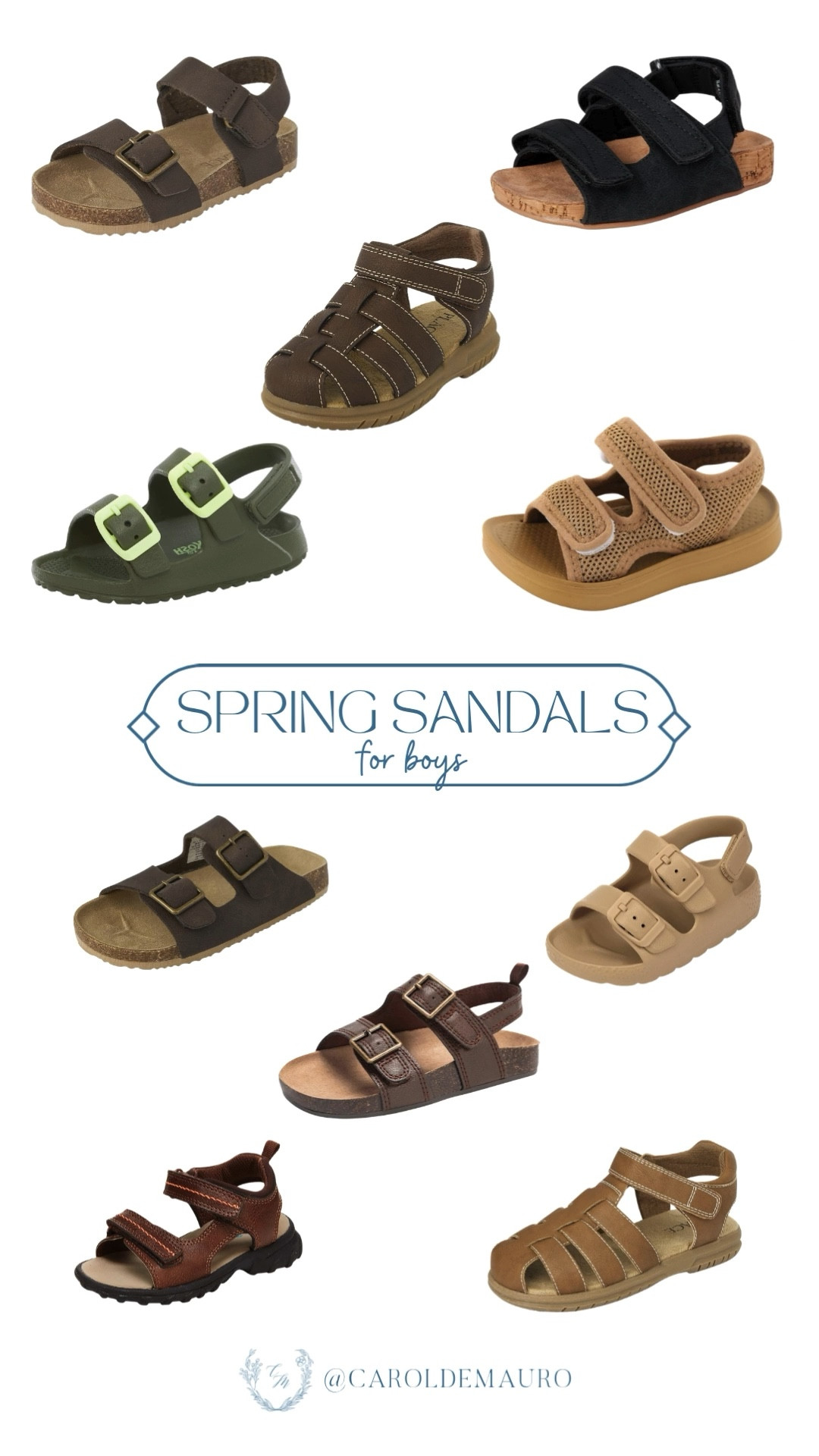 Pick out the perfect spring footwear for your boy with these versatile finds like the faux-leather fisherman sandals, cork-bed buckled slides, and sporty velcro straps! You'll be ready for any outing with durable, neutral options like the olive green water shoes and tan mesh sandals.

amazon fashion, affordable styling, spring sandals, kids fashion, vacation outfit, beach ready, casual look, toddler style

#LTKSeasonal #LTKU #LTKKids