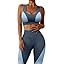 LAOARA Women’s Colorblock Workout Sets 2 Piece Outfits Seamless Sports Bra High Waisted Legging... | Amazon (US)