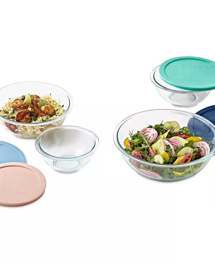 Pyrex Mixing Bowl Set with Assorted Lids & Reviews - Bakeware - Kitchen - Macy's | Macys (US)