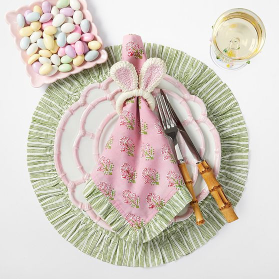 Block Print Ruffle Placemats, Set of 4 | Mark and Graham