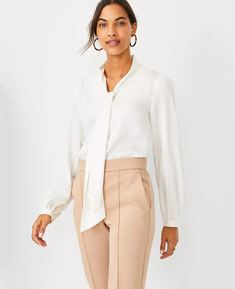 Petite Tie Neck Top | Ann Taylor (US)