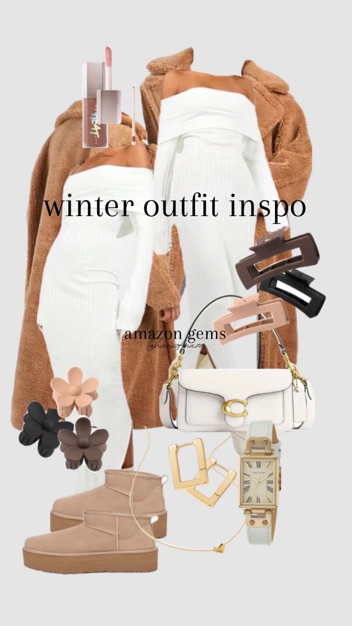Step out everyday looking chic in this Amazon finds x Boohoo  look✨


Fenty lip gloss
Fenty lip plumper
Rare beauty lip liner
Brown lip combo
Winter lip combo
Affordable fashionista look
Affordable winter fashion
Winter outfit inspo
Teddy bear trench coat
White maxi long sleeve dress
Coach shoulder bag
Natural fashion inspo
Natural chic fashion
Gold square earrings 
Gold watch white leather band
Everyday winter fashion essentials 
Winter maxi dress
Amazon find
Amazon fashion
Amazon gems
Boohoo fashion 
Tan ugg mini platform 


#LTKstyletip #LTKfindsunder50 #LTKSeasonal