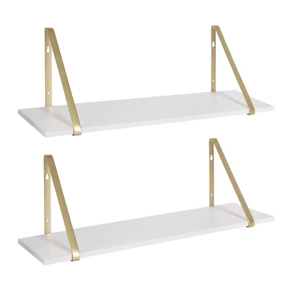 Target/Home/Home Decor/Wall Decor/Wall Shelves‎27.5" x 8.2" 2pk Soloman Wooden Shelf Set with B... | Target