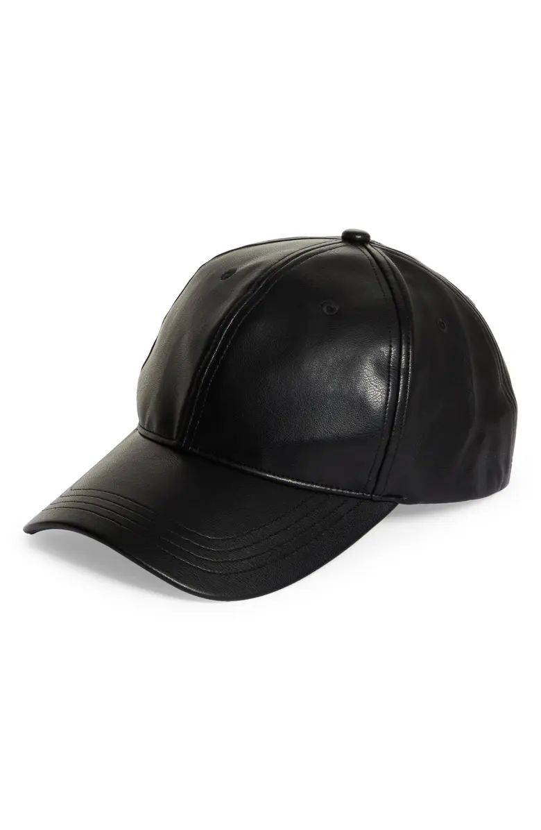 Stand Studio Cia Faux Leather Baseball Cap | Nordstrom | Nordstrom
