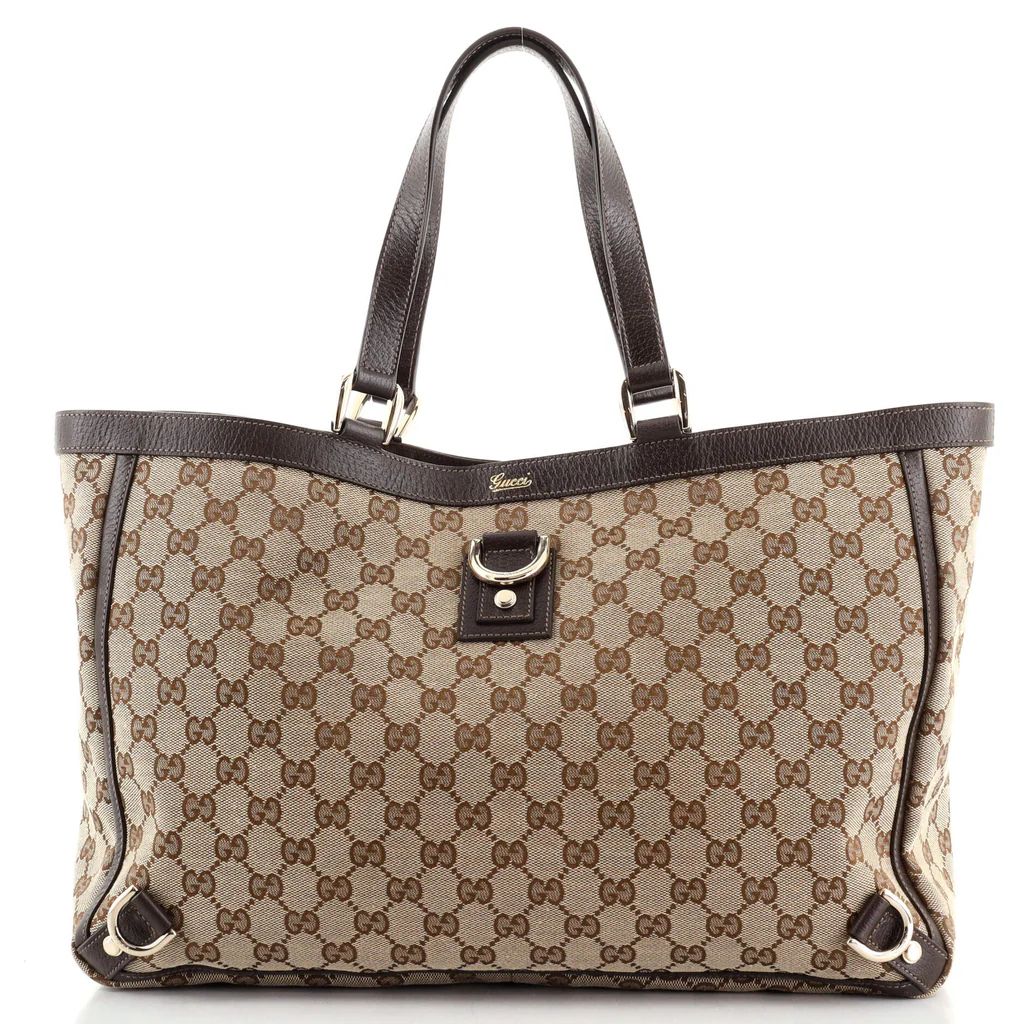 Gucci Abbey D-Ring Tote GG Canvas Large Brown 118037277 | Rebag