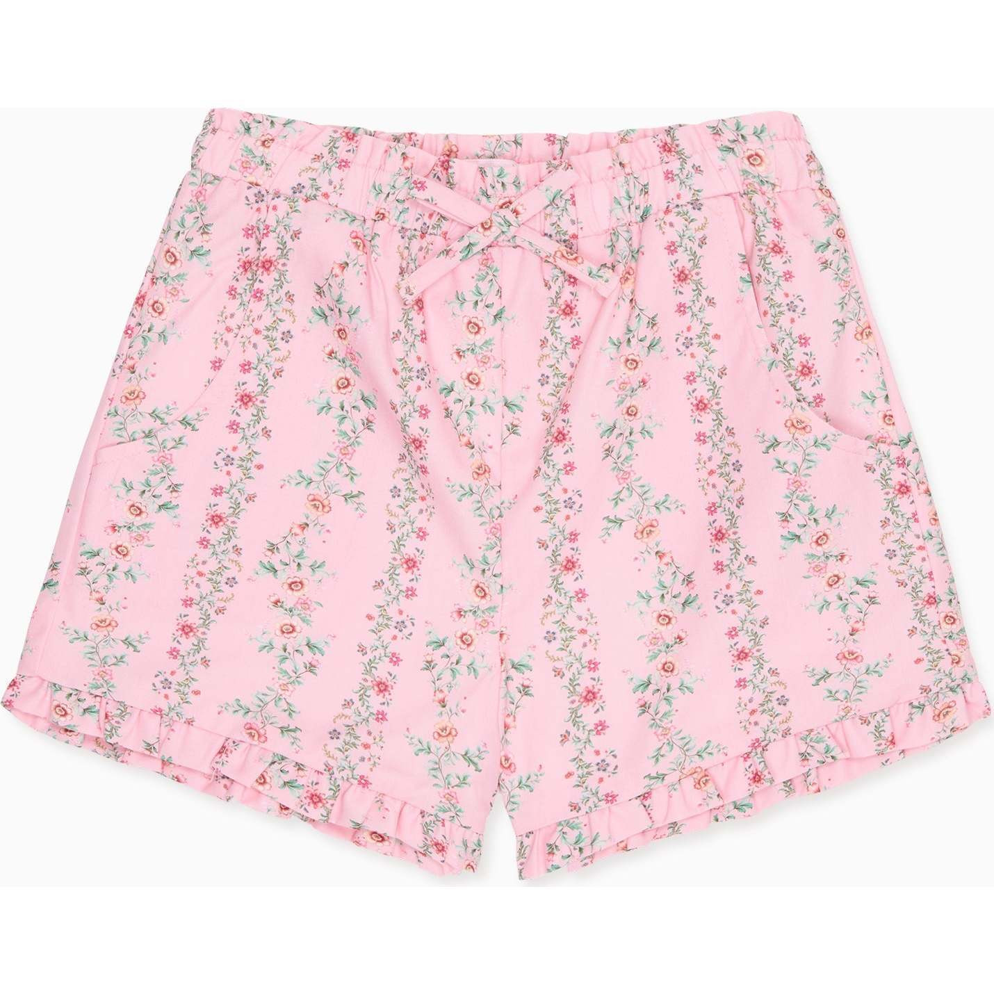 Pink Garland Flores Cotton Girl Shorts | Maisonette