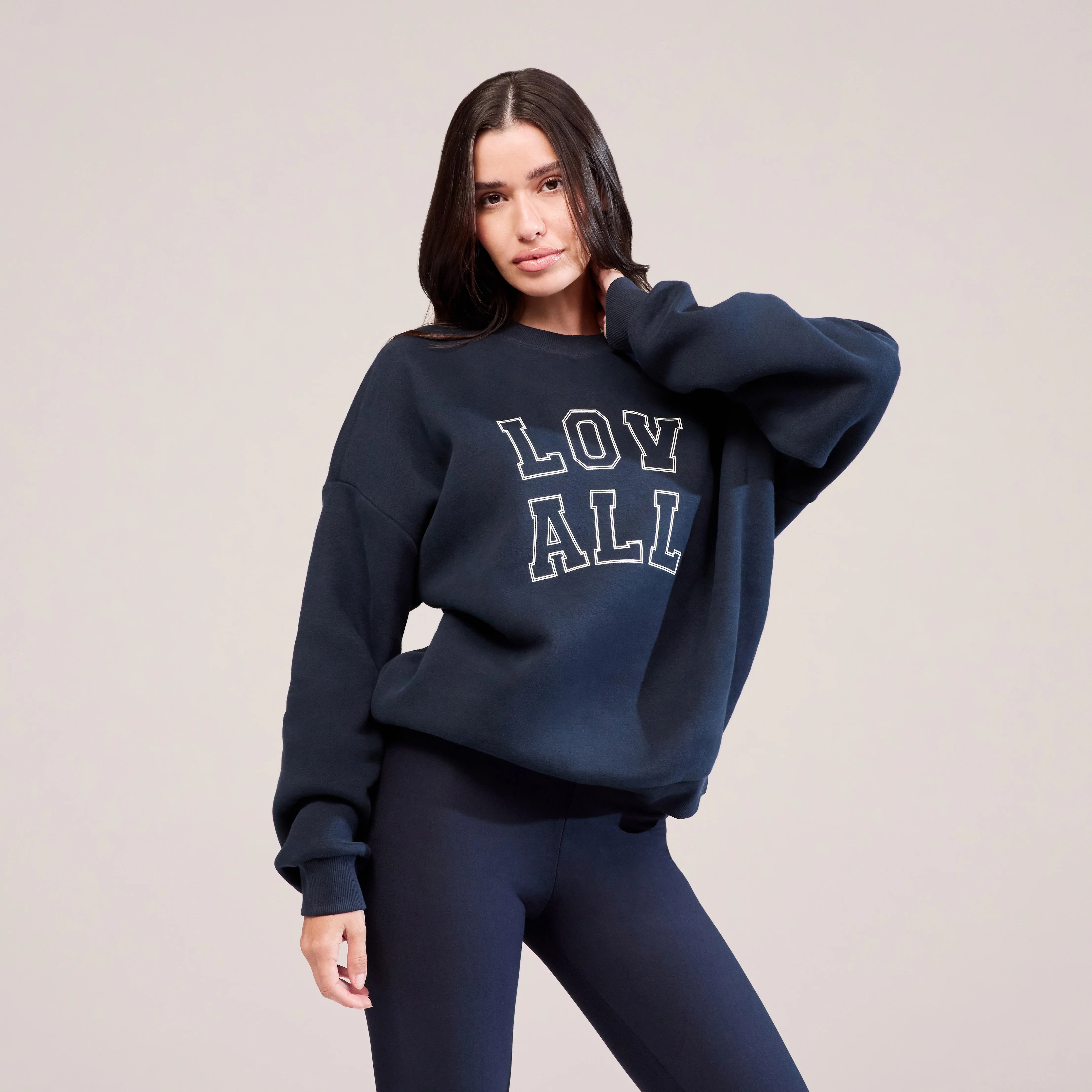 Heavyweight Oversized Sweatshirt Varsity - Vintage Navy | LOVALL