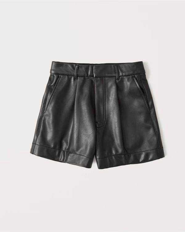 Vegan Leather Tailored Shorts | Abercrombie & Fitch (US)