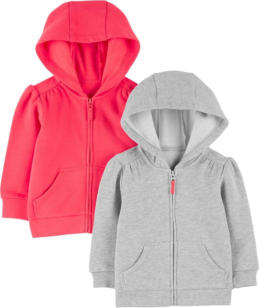Simple Joys by Carter's Girls' 2-Pack Fleece Full Zip Hoodies | Amazon (US)