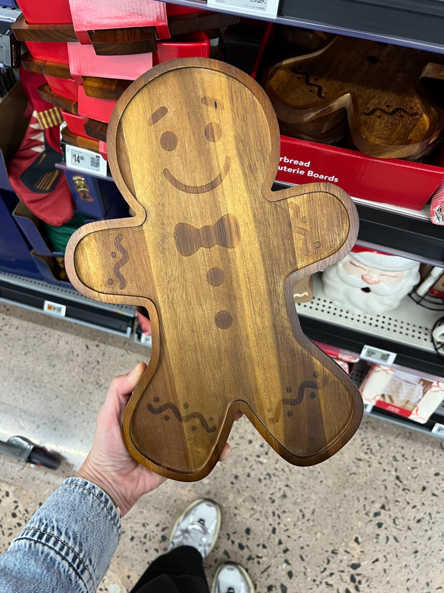 I like to lean these against my kitchen backsplash for a little holiday cheer! #Walmart Christmas cutting board, gingerbread man charcuterie serving board platter tray. 

#LTKHoliday #LTKFindsUnder50 #LTKGiftGuide