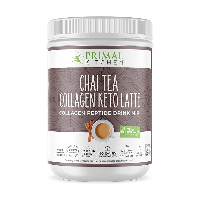 Primal Kitchen Chai Tea Collagen Keto Latte Powder, Collagen Peptide Drink Mix, 8.55 Ounces      ... | Amazon (US)