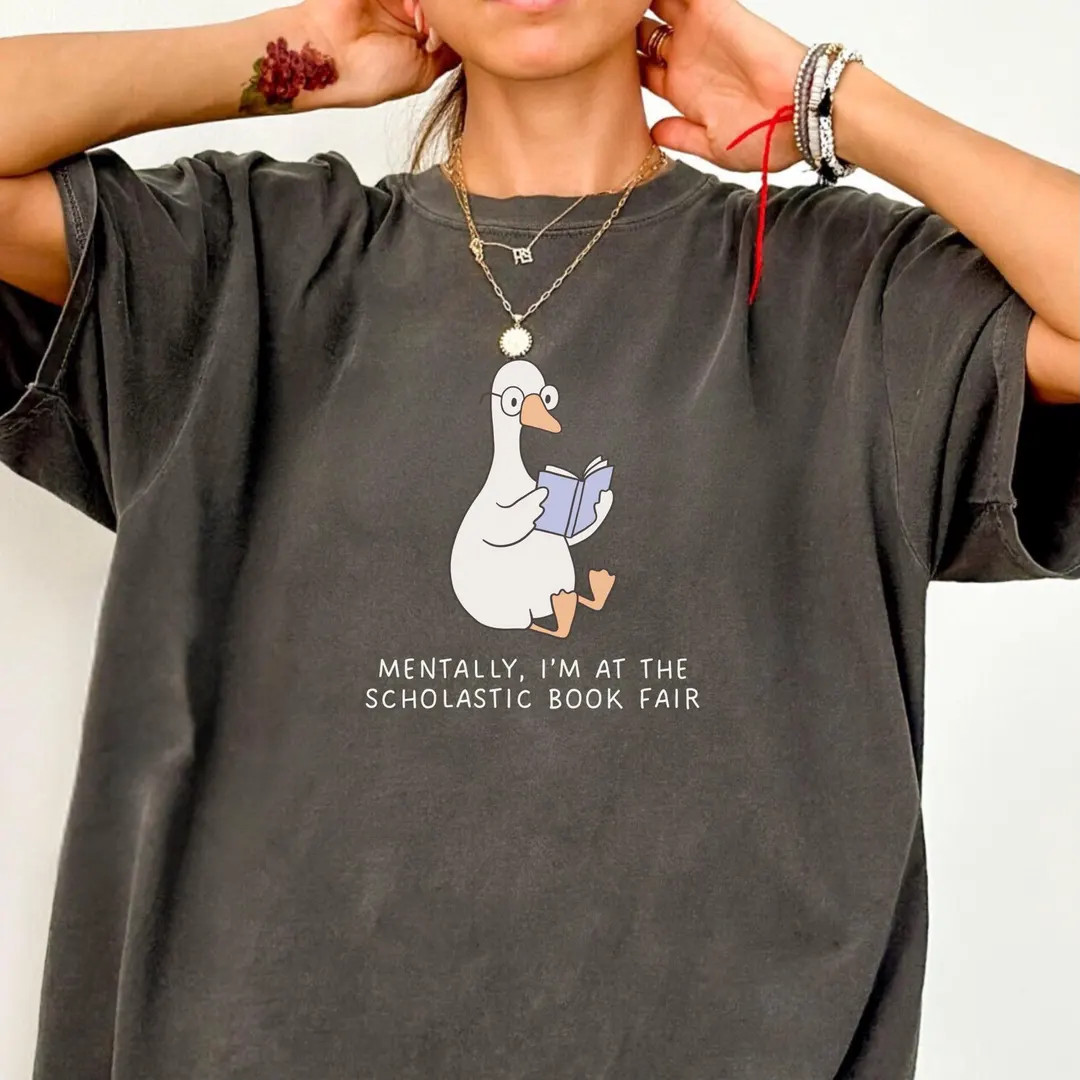 Mentally Im at the Scholastic Book Fair Shirt, 90s Book Shirt, Comfort Colors 1717, Bookish Nosta... | Etsy (US)