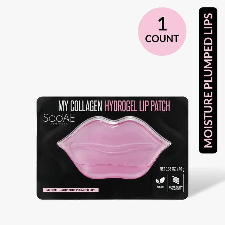 Soo'AE My Collagen Hydrogel Lip Patch, Soothes + Moistures, 0.35 oz | Walmart (US)